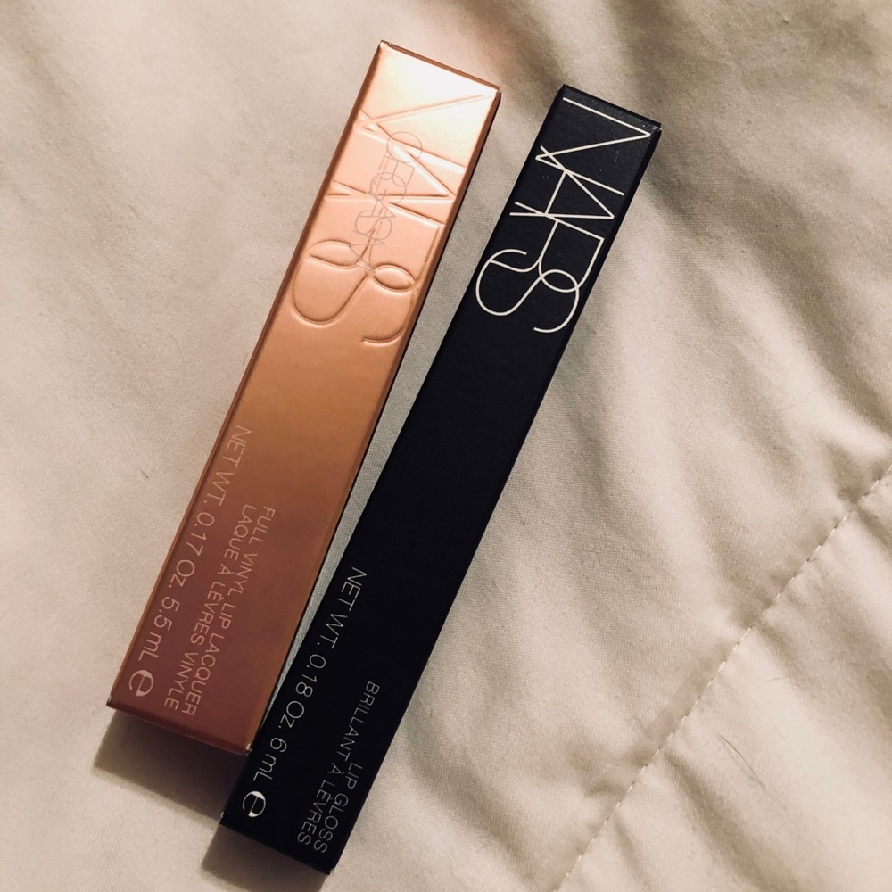 NARS lip lacquer and lip gloss